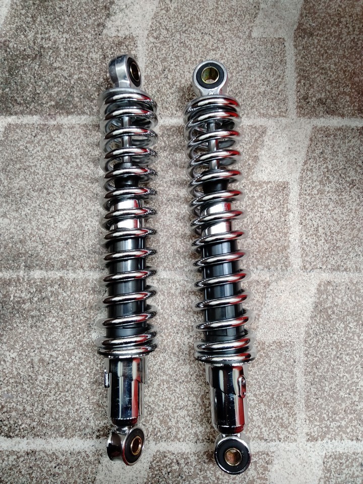 575 新品 メッキ 325mm 細巻き リア サスペンション 当時仕様