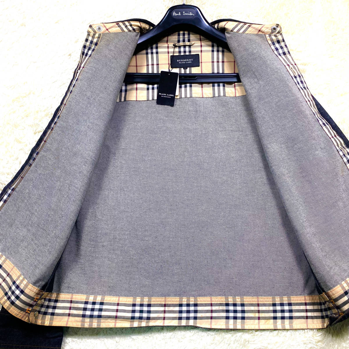 絶版極美品!XL.LL～L!バーバリーブラックレーベル デニム ミリタリー