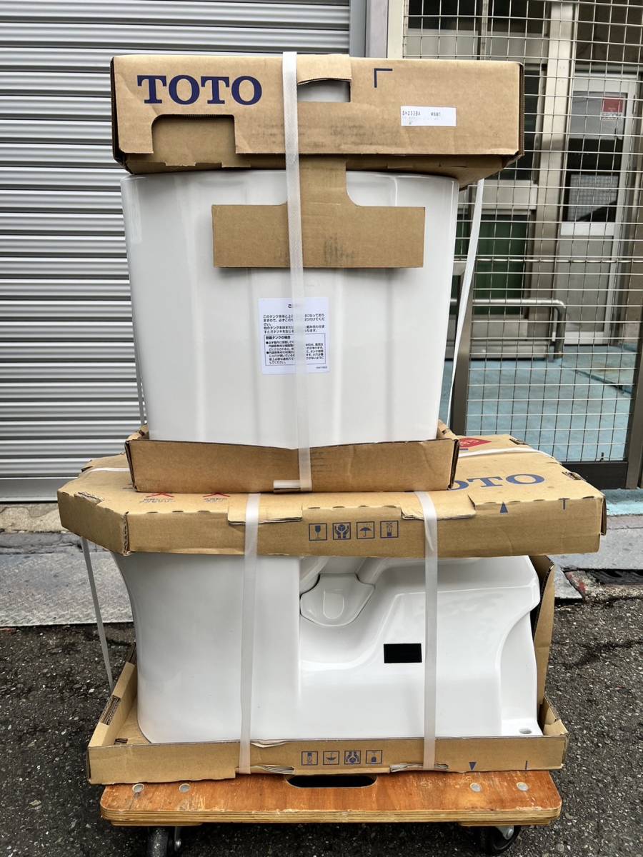  JT2305 TOTO 洋式便器＋洗浄タンクセット CS232BM＃NW1+SH233BA＃NW1(洋式)｜売買されたオークション情報、yahooの商品情報をアーカイブ公開 - オークファン トイレ