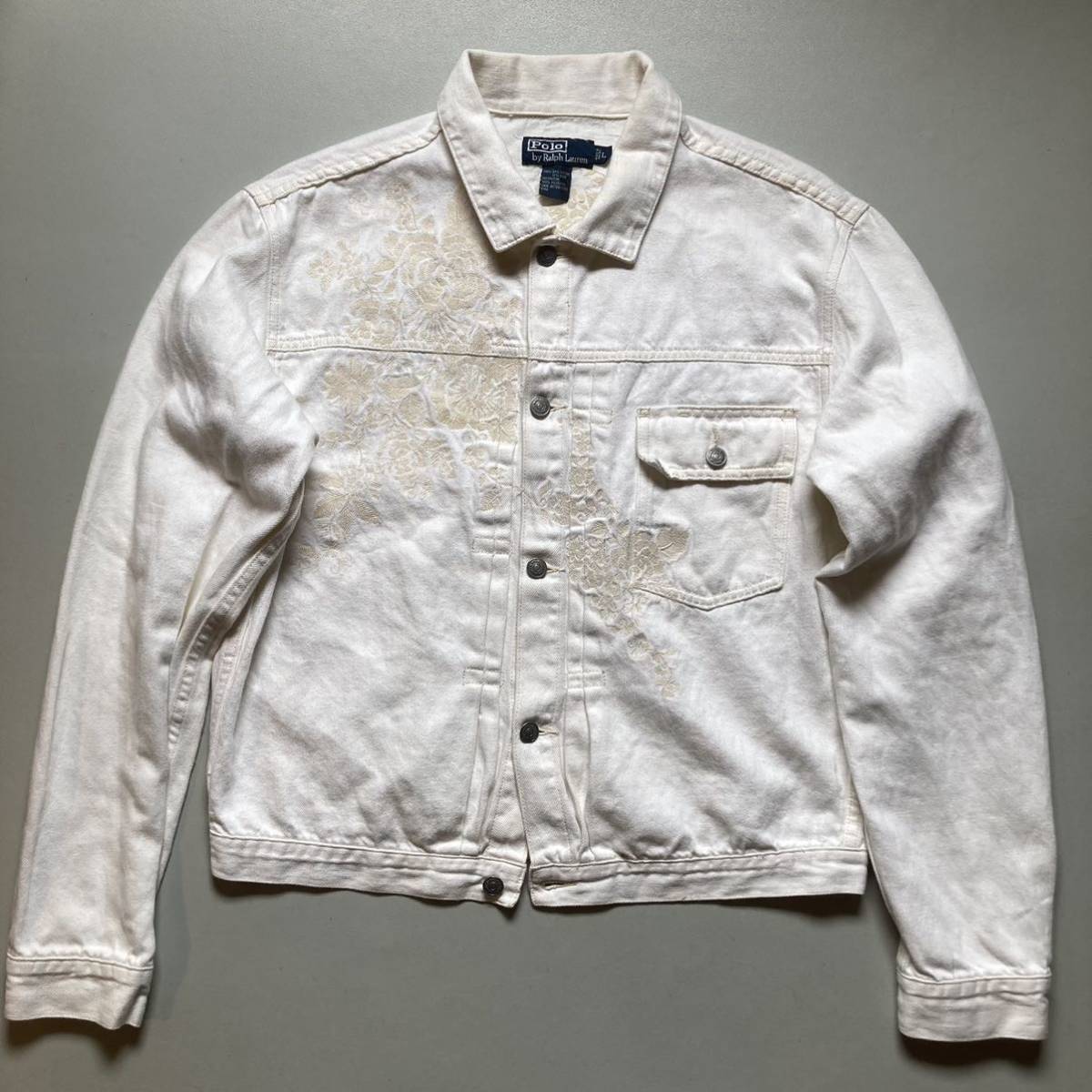 Special！ 90s polo Ralph Lauren denim jacket 「Levi’s 1st type sampling 」with embroidery Levi's デニムジャケット ラルフローレン