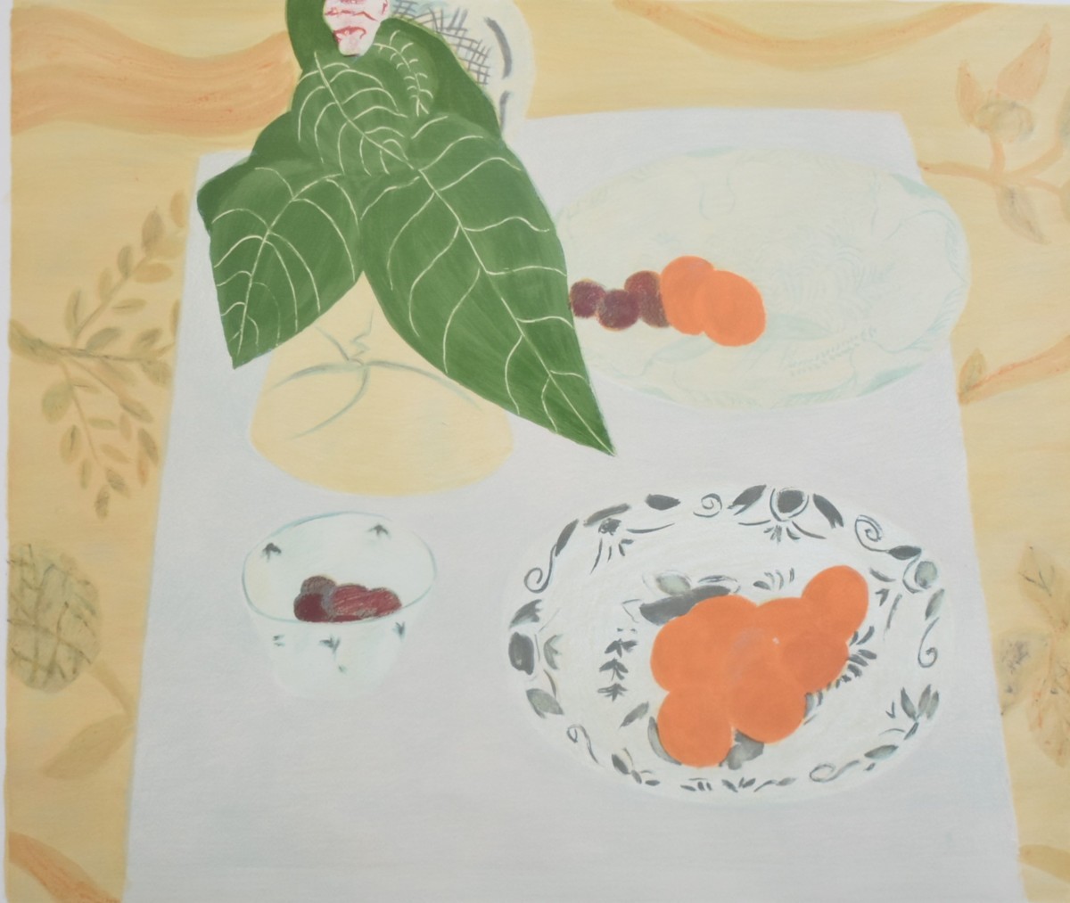 ピエールボンコンパン 油彩画 「卓上のレモン」 ピエールボンコンパン