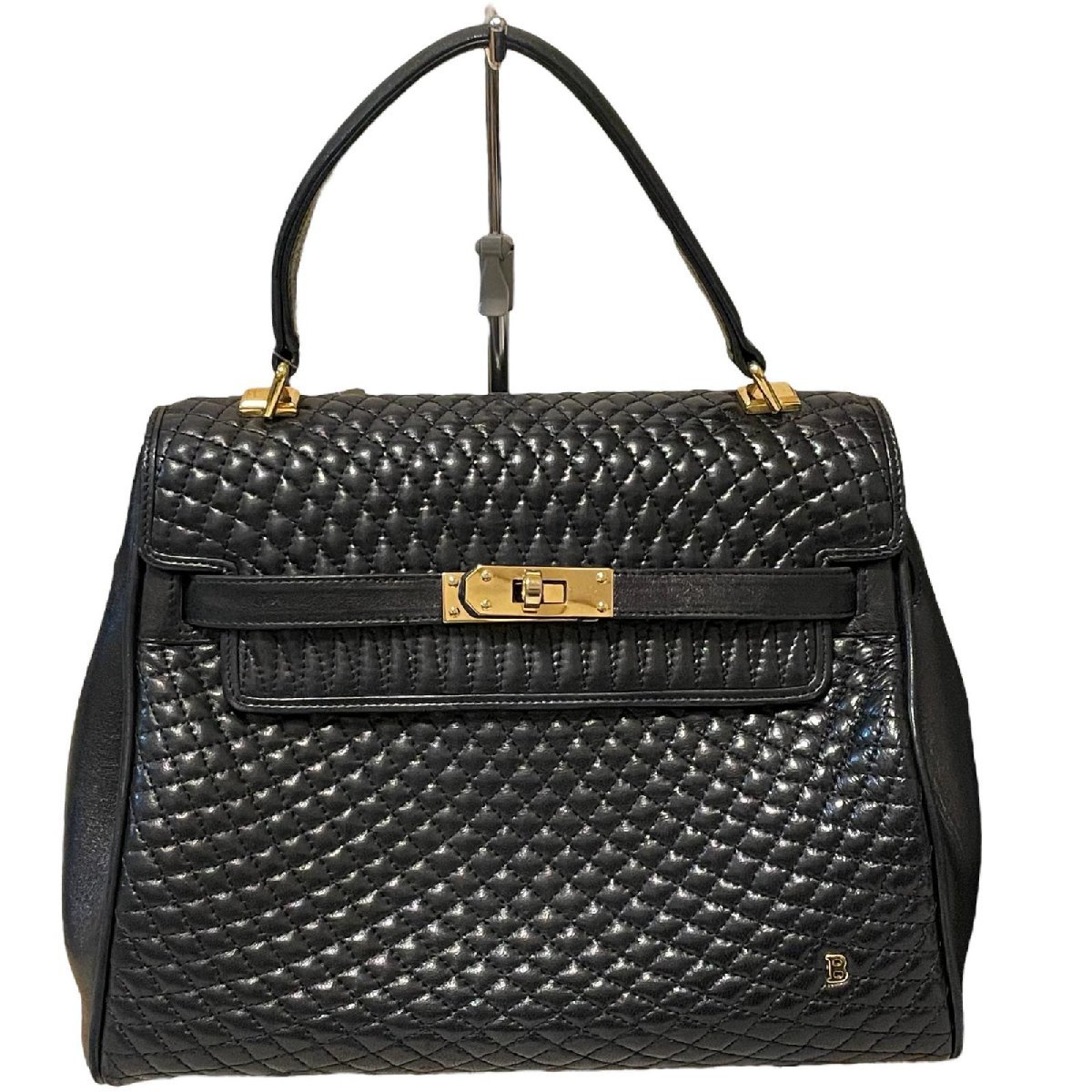 BALLY バリー キルティング ハンド バッグ 黒系 バリー キルティング 