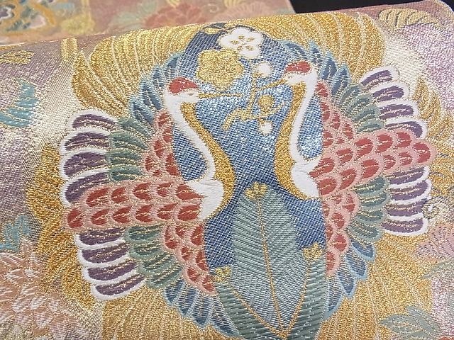 着物屋こころ□西陣 長嶋成織物 ながしま帯 六通柄袋帯 双鶴
