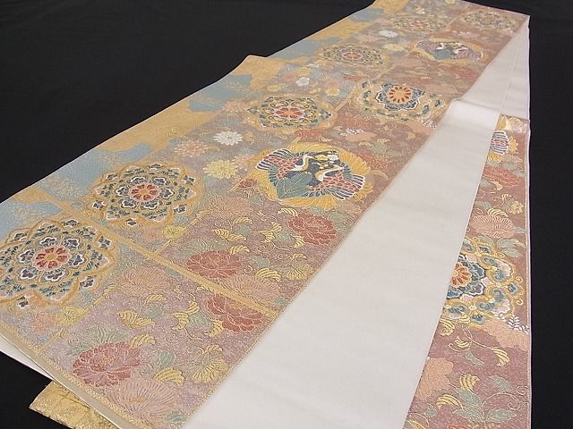 着物屋こころ□西陣 長嶋成織物 ながしま帯 六通柄袋帯 双鶴