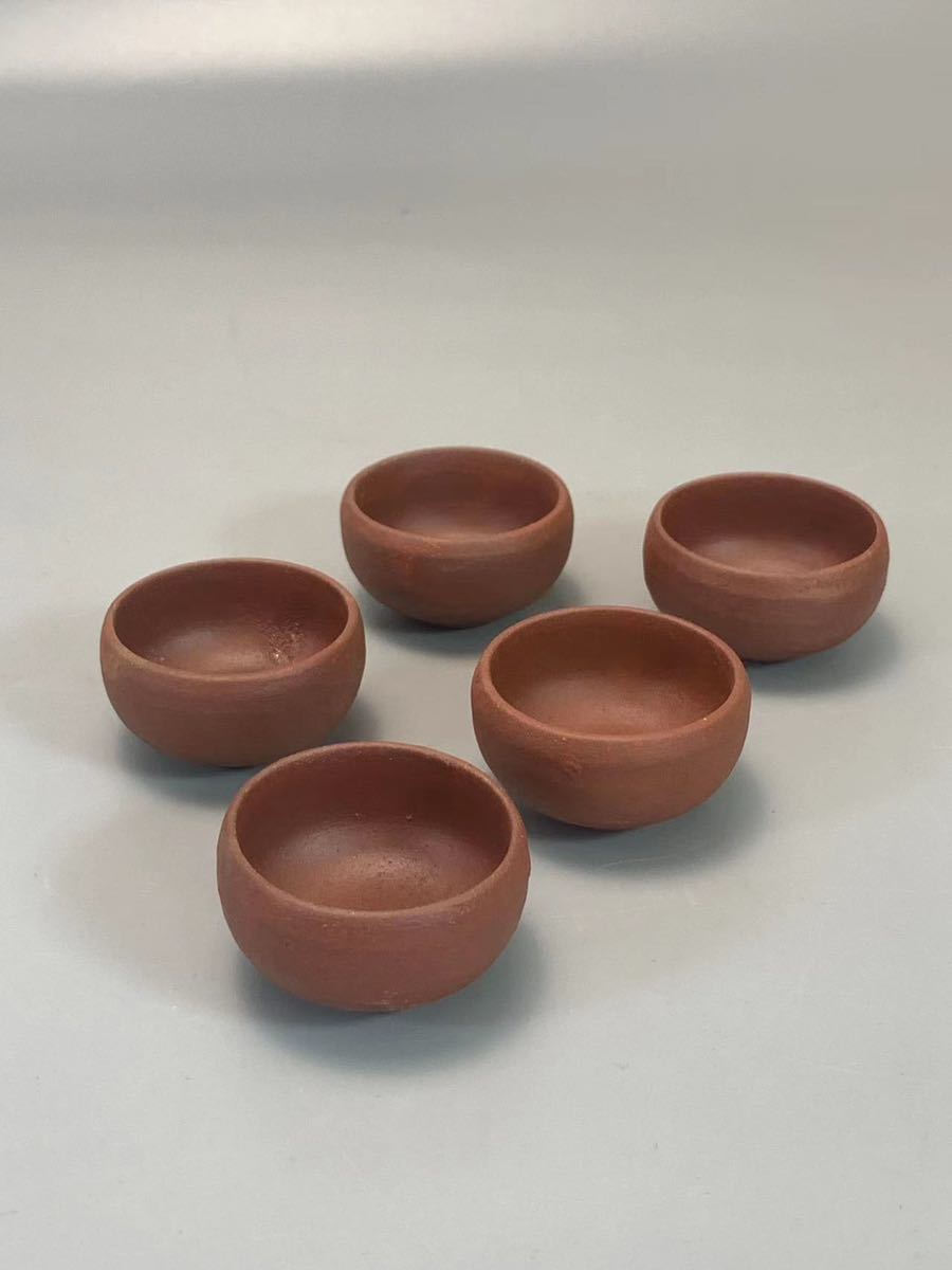 染付 5客◇茶器⁄茶盃⁄茶杯⁄羅漢図 煎茶道具 茶碗 煎茶碗 栄山 大倉陶園