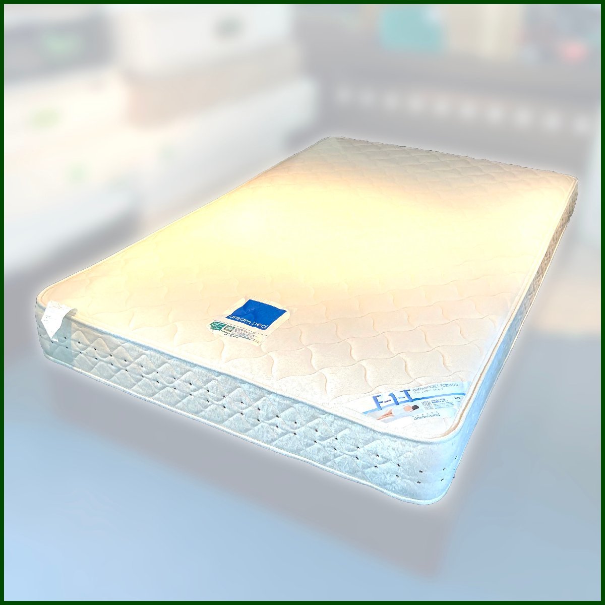 札幌市内送料無料●ドリームベッド●セミダブルマットレス トルネード F-1-T　角に破れ有り 中古　