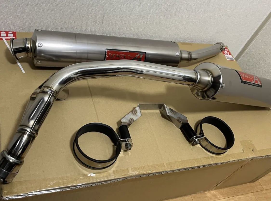 ホーネット250用ヤマモトレーシング製SpecAチタンスリップオン/ツイン