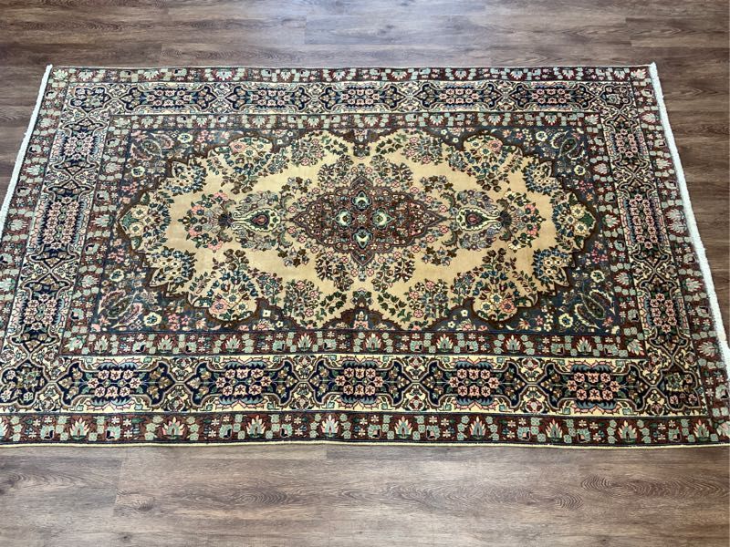 ★バイヤーオススメ★218×135cm パキスタン・ラホール産 絨毯 ラグ アンティーク家具 トライバル レトロ カーペット 02ZZSRE230522015E