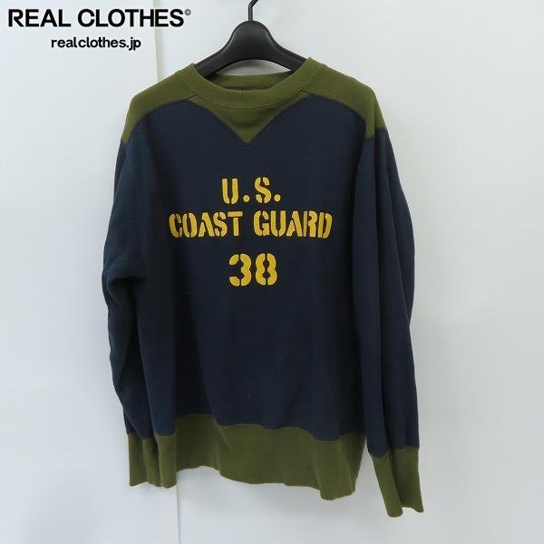 ☆FREEWHEELERS/フリーホイーラーズ POWER WEAR/パワーウェア US COAST GUARD 38 両V スウェットトレーナー/42 /060