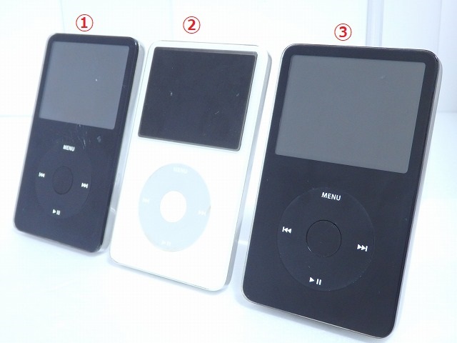 アイポッドクラシック A1136 管理ナンバー3926 Apple アップル iPod classic A1136/3台 ①30GB ②30GB ③80GB 管理No