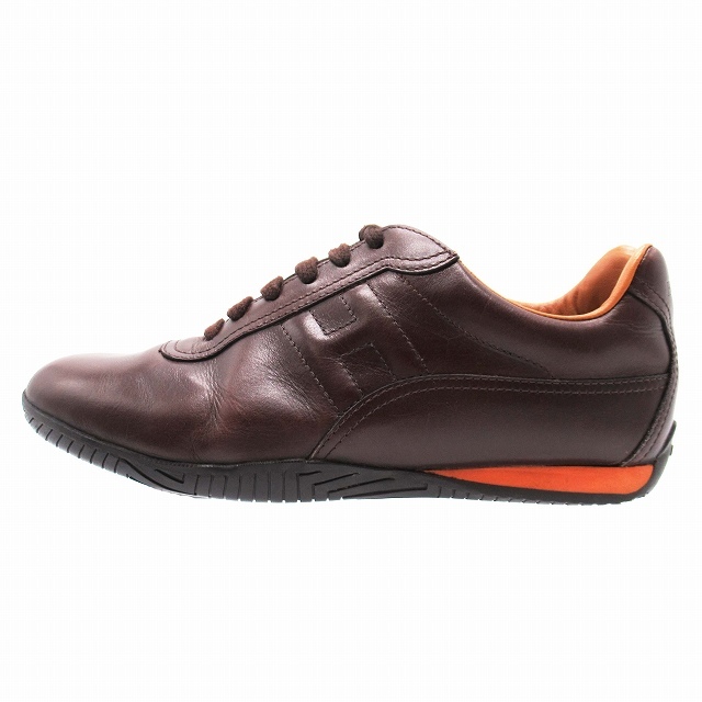 エルメス HERMES クイック Hロゴ ステッチ スニーカー レザー 
