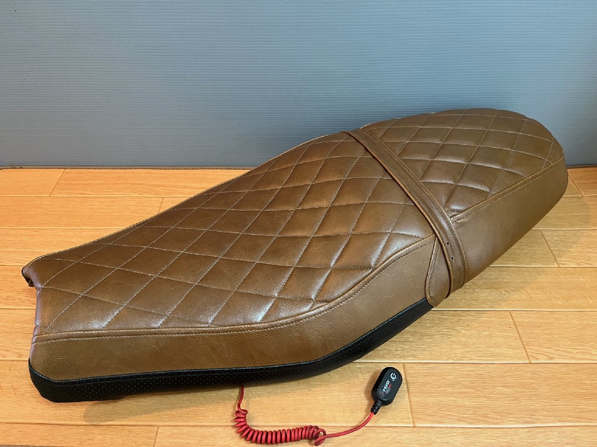 トライアンフストリートツイン純正張替シートブラウンダイヤカット