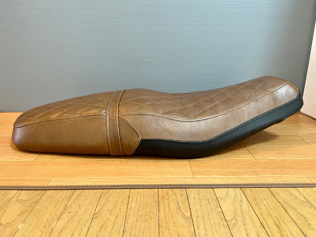 トライアンフストリートツイン純正張替シートブラウンダイヤカット