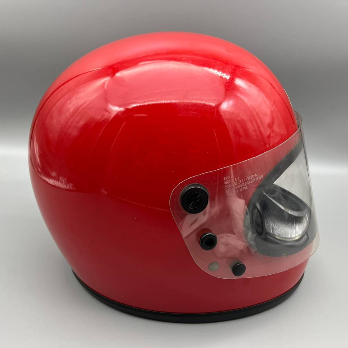 SHOEI 赤 ジェットヘルメット　当時物 SHOEI ショウエイ 族ヘル ヘルメット 当時物 Mサイズ 赤 フルフェイス