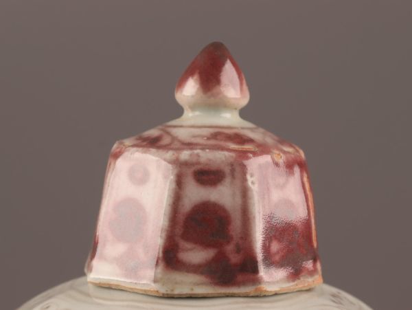 中国古玩 唐物 元代 釉裏紅 八角 梅瓶 時代物 極上品 初だし品 9624