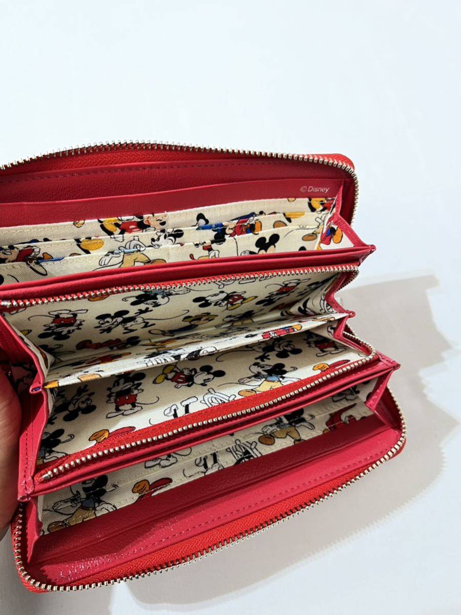 D19】長財布 ミッキー＆ミニー 90years レッド SAMANTHA KINGZ (レッド