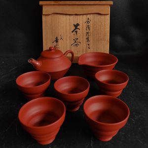 □人間国宝・山田常山(三代)／常滑 巻き起こし 自然釉ぐい呑