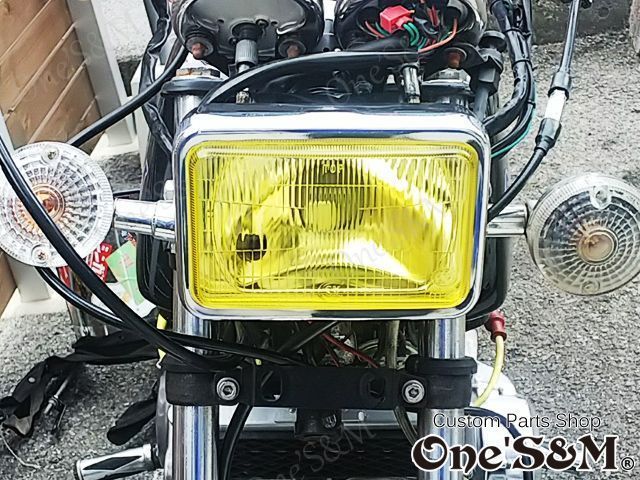 Q2-2YLB 角型 ヘッドライト イエローレンズ H4 LED 七色ポジション