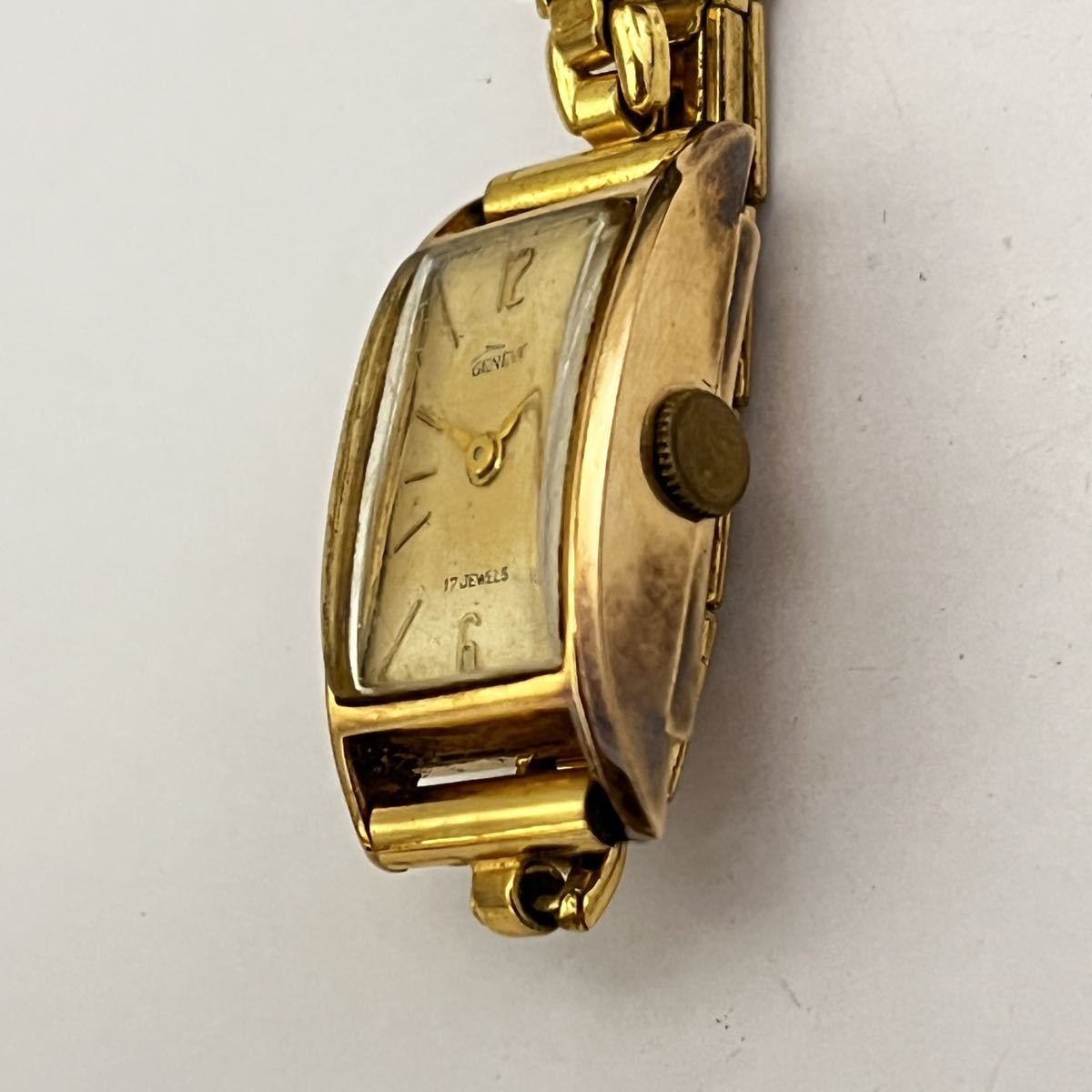 1円～ アンティーク スイス GENEVE 17石 18K/0.750 刻印 金無垢 手巻き レディース 腕時計 A1757_4