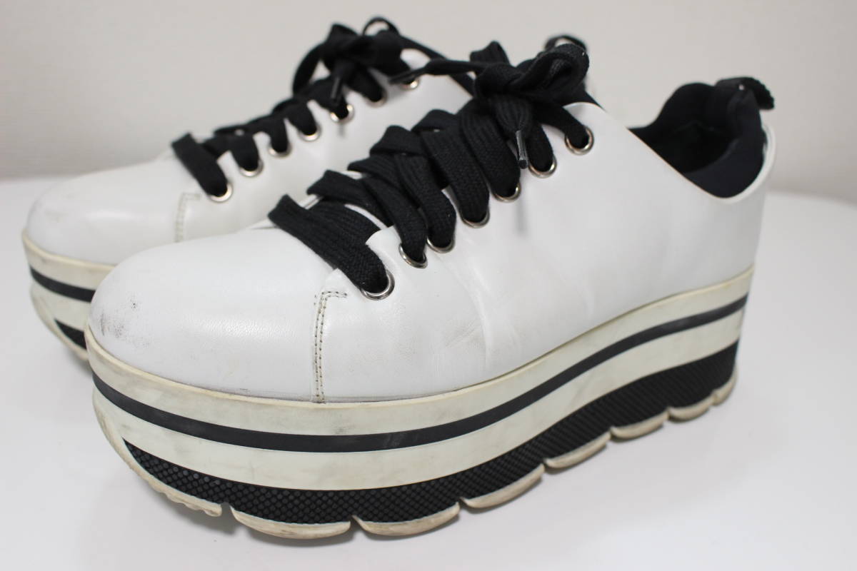D516 本物 PRADA プラダ PRAAD SPORT プラダスポーツ 厚底 
