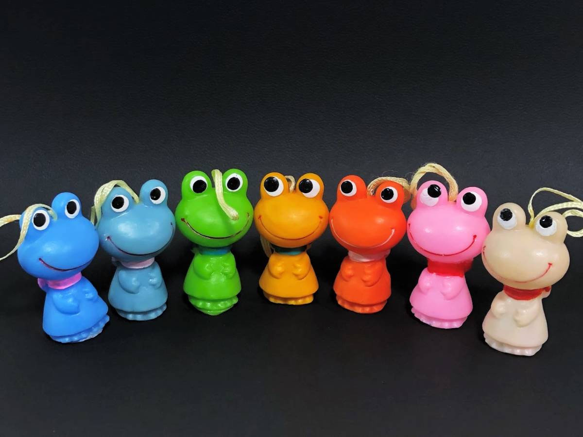 古い コルゲンコーワ ケロちゃん 指人形 珍色含む 7匹 手塗り