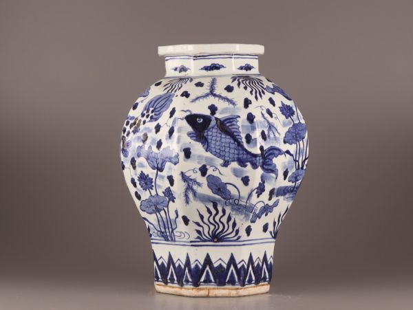 中国古玩 唐物 染付 青華 壷 時代物 極上品 初だし品 C0111