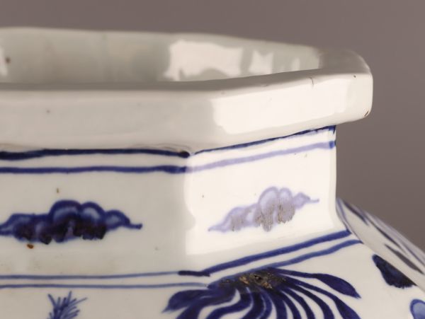 中国古玩 唐物 染付 青華 壷 時代物 極上品 初だし品 C0111