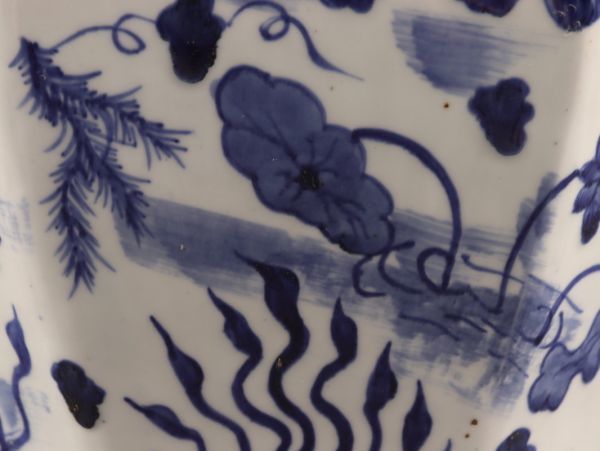 中国古玩 唐物 染付 青華 壷 時代物 極上品 初だし品 C0111