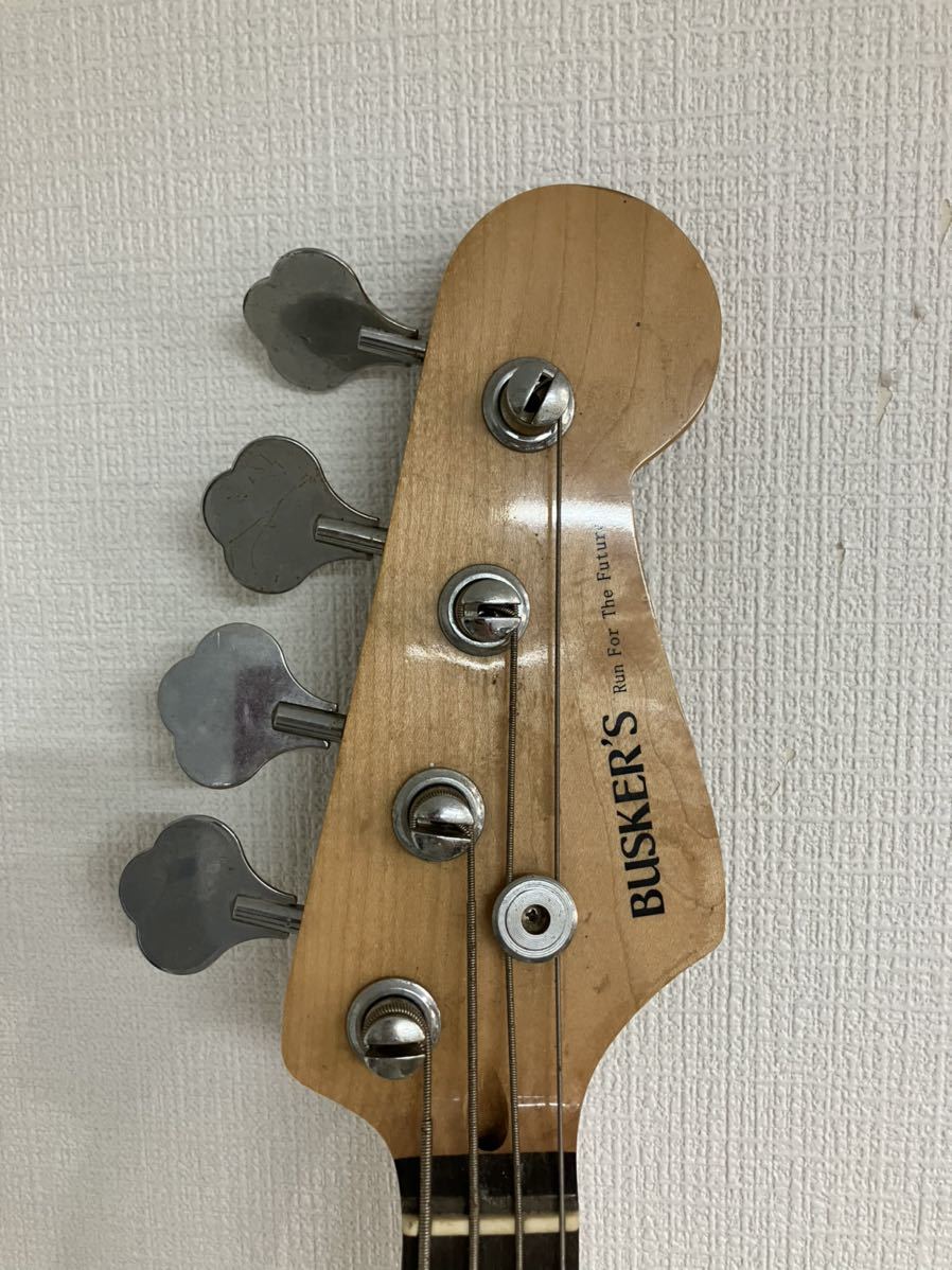 1円〜 BUSKER'S エレキベース ジャズベース ジャンク品 ストラップ付き