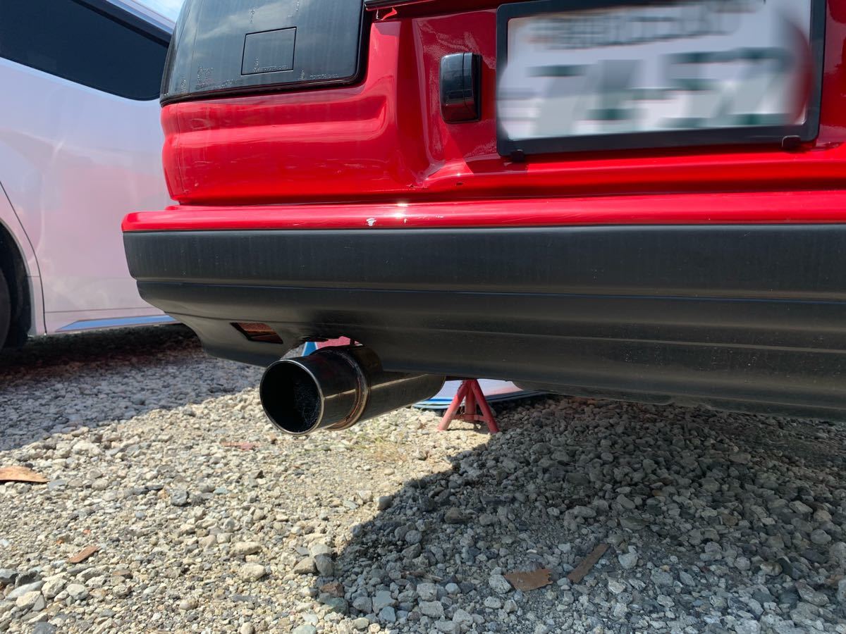 AE86 ワンオフマフラー スチール 60パイ 砲弾 差し込み 4ag 4バルブ5