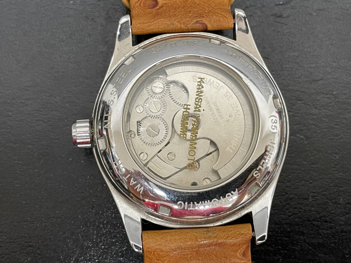作動品☆山本寛斎KANSAI YAMAMOTO HOMMEメンズ自動巻き腕時計☆AT 