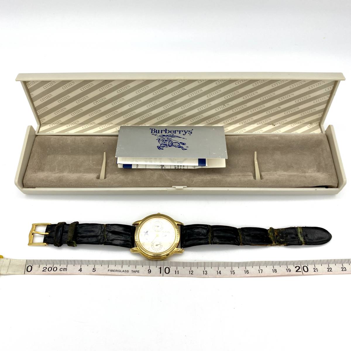 HY0584□【稼働】Burberry バーバリー ムーンフェイズ 腕時計 クォーツ 