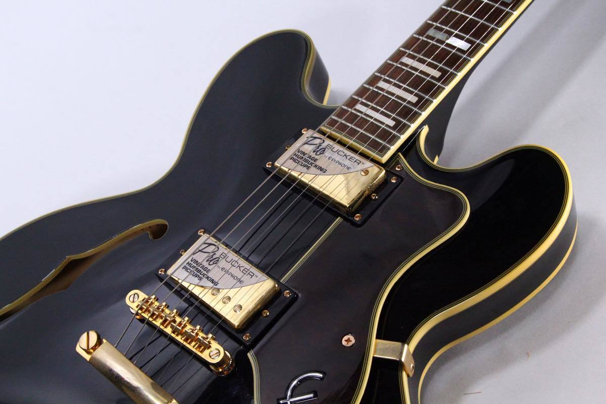 レア Epiphone Sheraton II Pro Ebony エピフォン エレキギター 