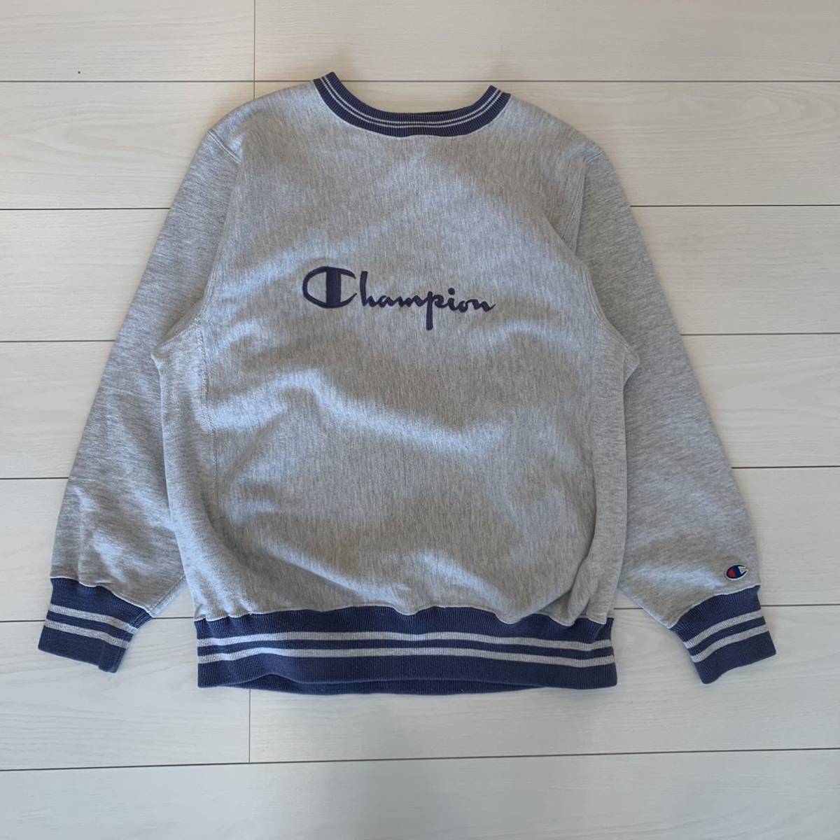 90s USA製 リバースウィーブ チャンピオン 刺繍タグ H56 スウェット