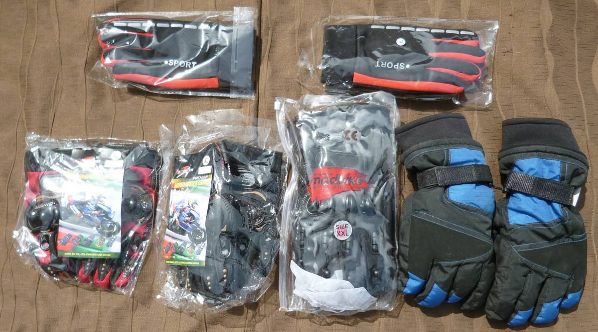 最終値下げ 未使用及び中古 オートバイ及び自転車用等 グローブ6点