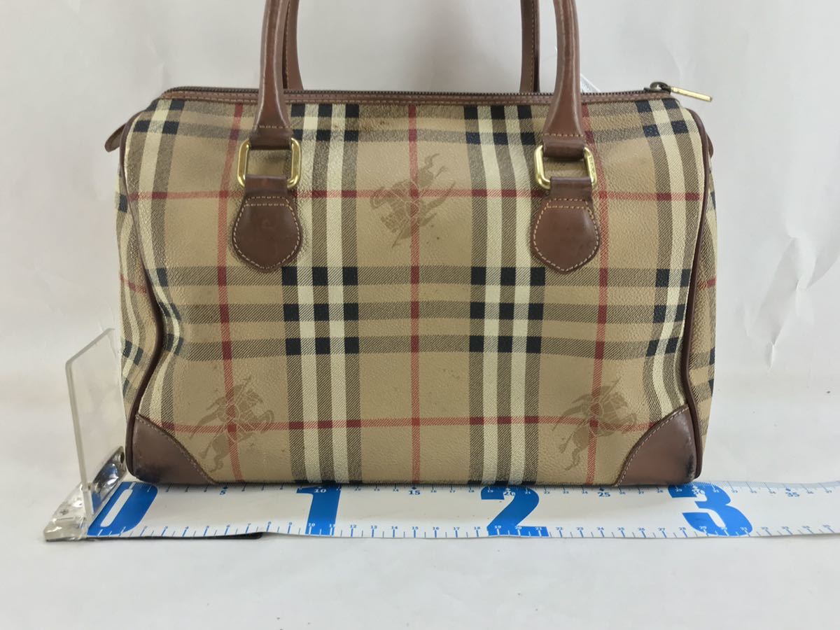 BURBERRY ミニボストンバッグ ノバチェック PVC レザー 2643 