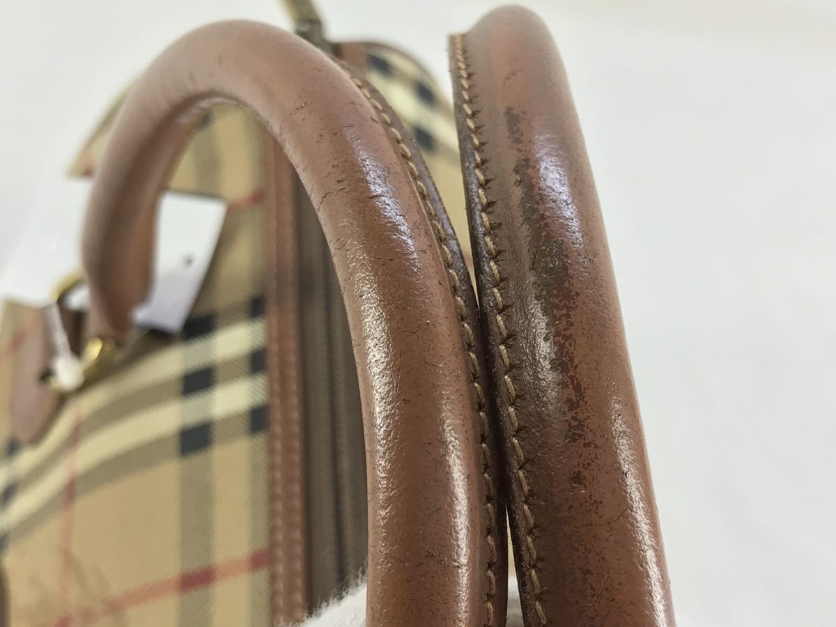BURBERRY ミニボストンバッグ ノバチェック PVC レザー 2643 