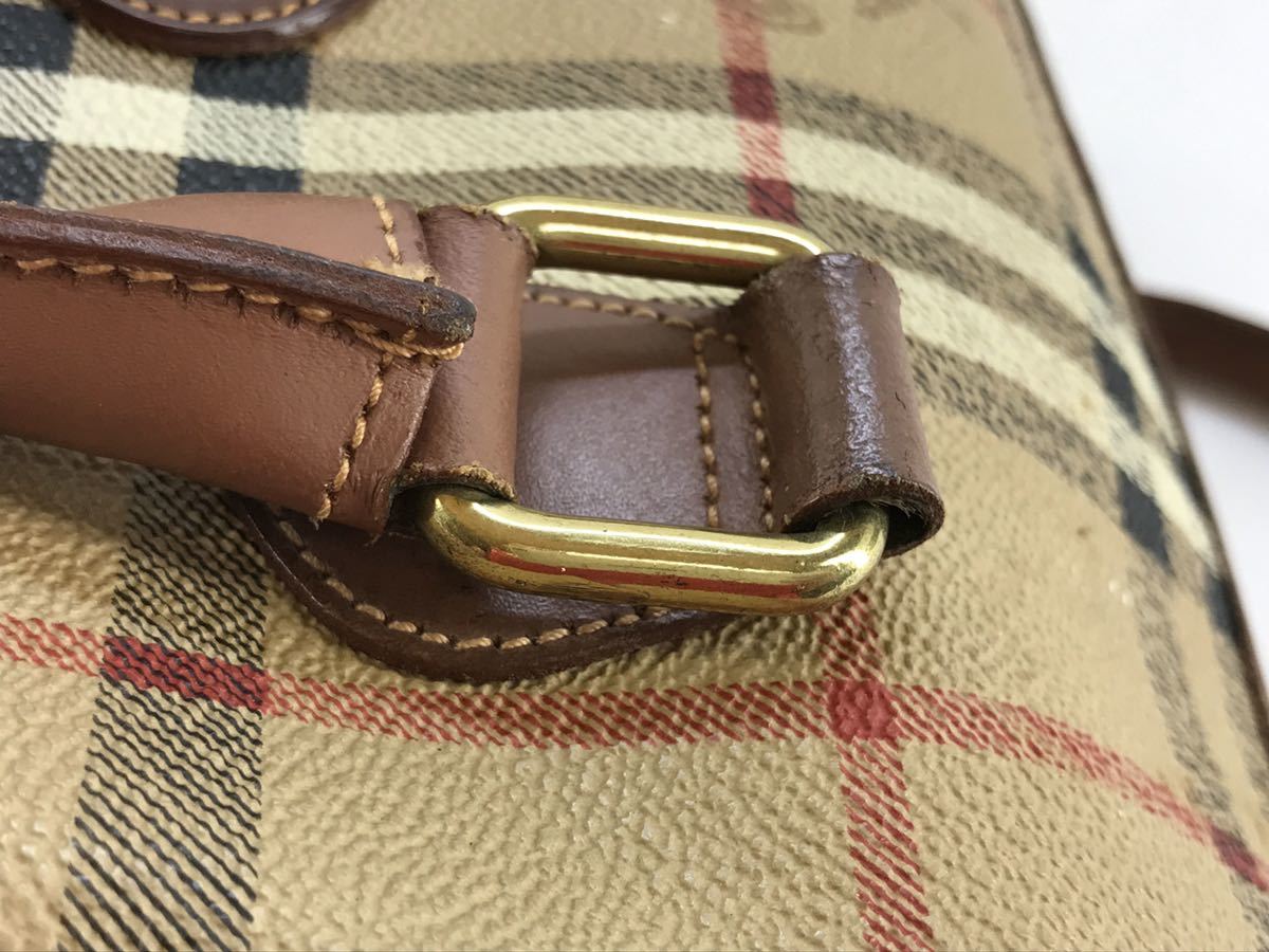 BURBERRY ミニボストンバッグ ノバチェック PVC レザー 2643 