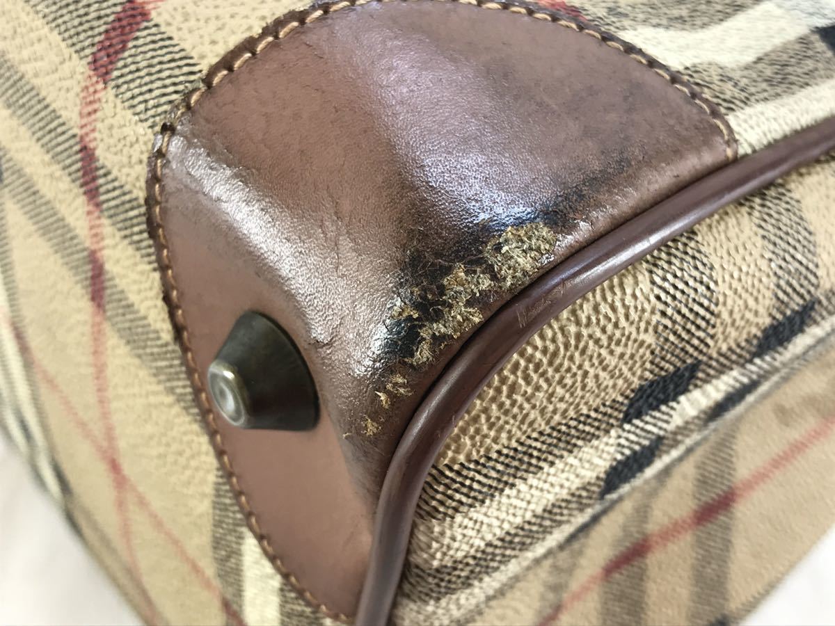BURBERRY ミニボストンバッグ ノバチェック PVC レザー 2643 