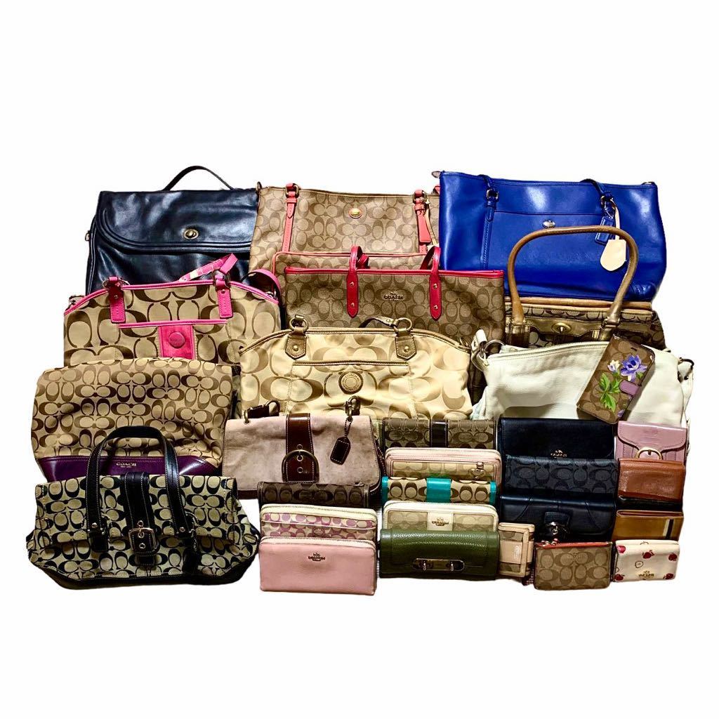 １円スタート！COACH コーチ シグネチャー キャンバス レザー ショルダー トート/き長財布 コインケース スマホケース等…30点まとめ売り！
