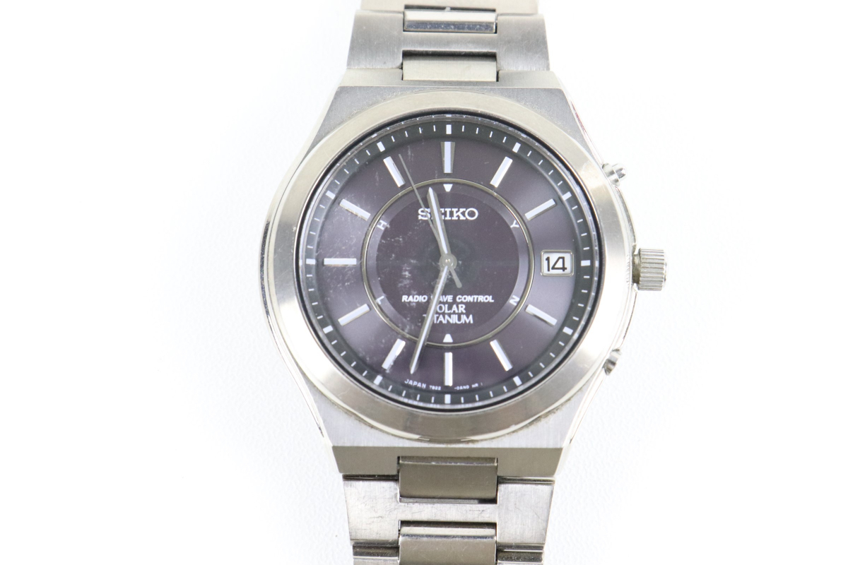稼働品】SEIKO 7B22-0AF0 セイコー スピリット 腕時計 チタン 電波 