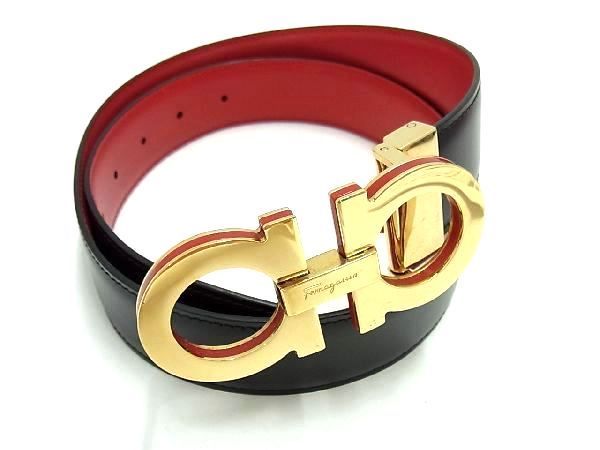 1円 □美品□ SalvatoreFerragamo フェラガモ ダブルガンチーニ レザー