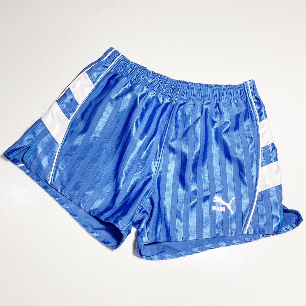プーマ PUMA 青 ブルー 定番シャドー 90年代 光沢サカパン サッカー