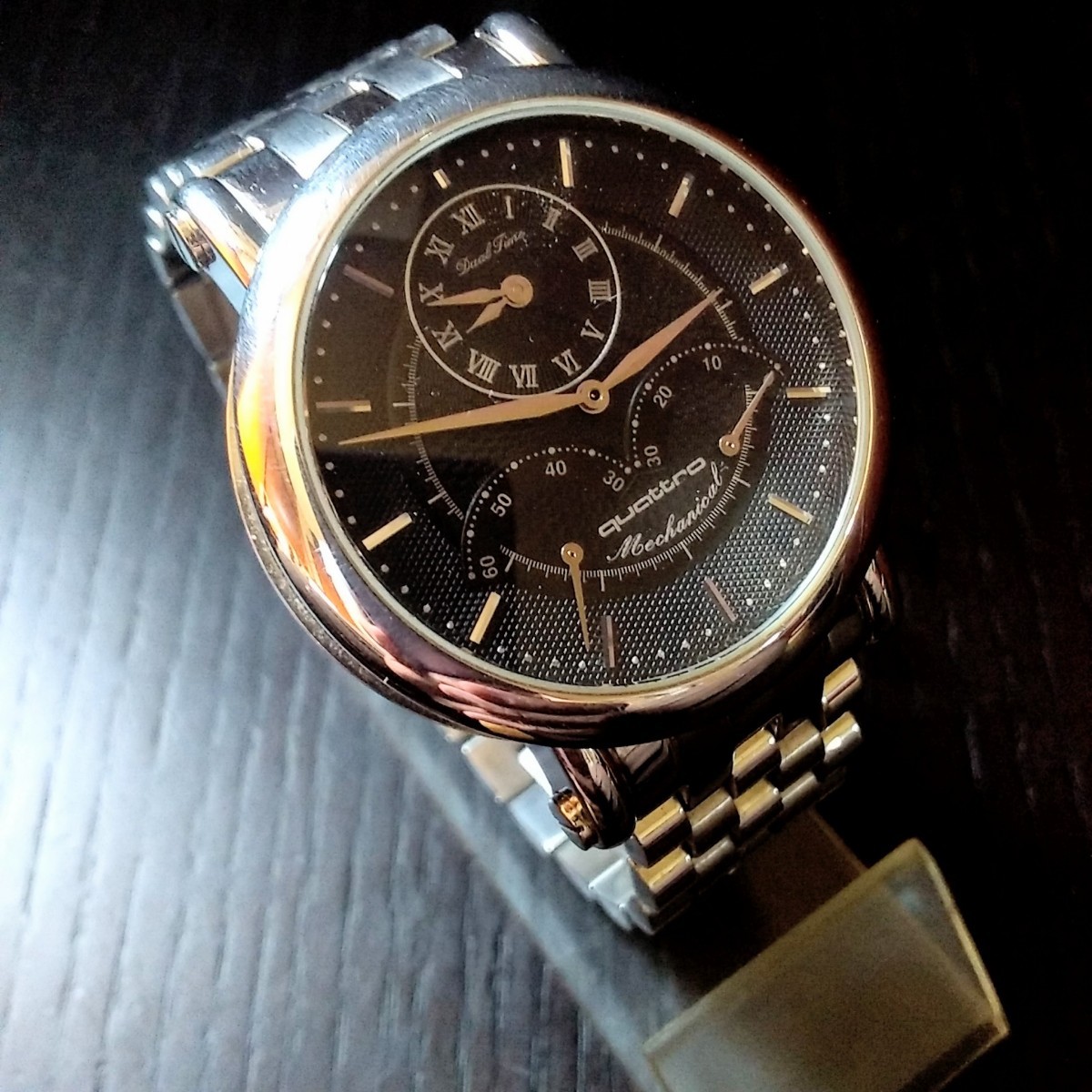 戯たわむれ屋】quattro Mecharical Dual Time メンズ腕時計 31石 自動  