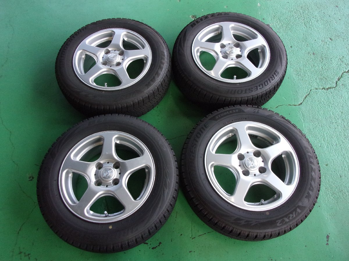 送料無料【Uグループ】ヴィッツ、パッソ、ブーン、マーチ他♪5.5J×14+38　PCD100-4穴☆BLIZZAK VRX2　165/70Ｒ14[冬用1403]4本