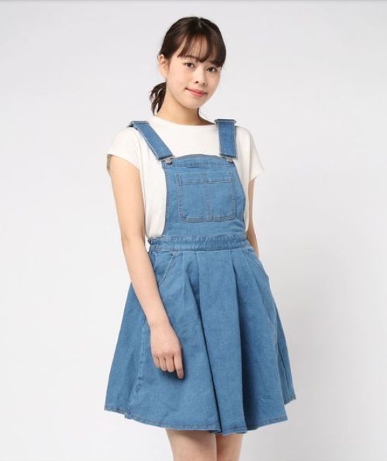 定価6589円匿名送料２１０円!ライトブルー 3L XXL PUNYUS(プニュズ)デニムジャンパースカート ジャンスカ サイズ3 ワンピース 大きいサイズ