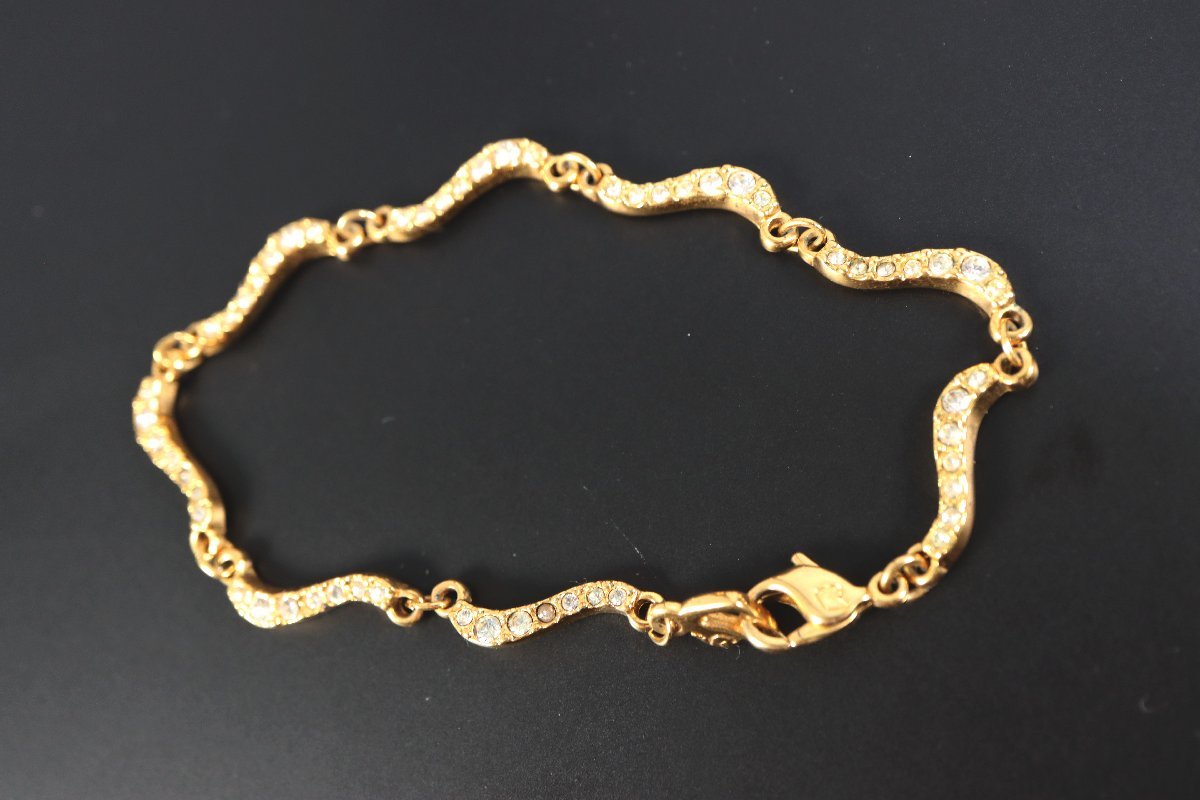 Swarovski スワロフスキー ゴールド ウェーブ デザイン 波ダッシュ 