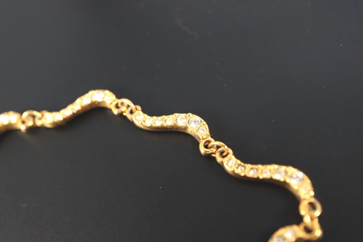 Swarovski スワロフスキー ゴールド ウェーブ デザイン 波ダッシュ 