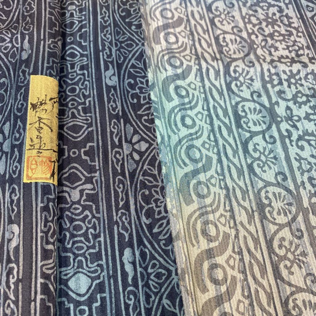 着物月花 作家物 品のあるデザインの小紋 未使用品 正絹 為書き ガード加工 ki624