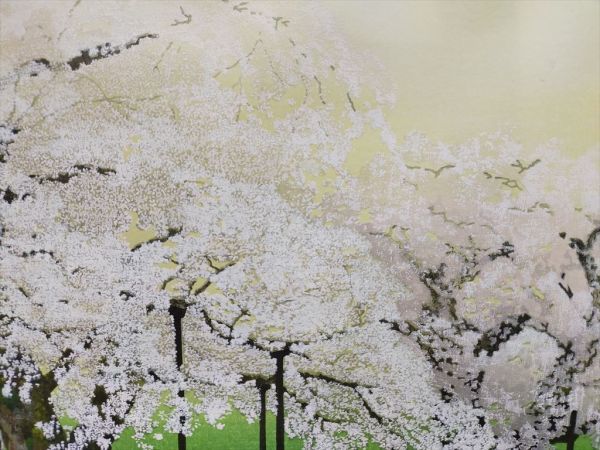 超美品 直筆サイン有 佐野せいじ作 『荘川櫻』 木版画 エディション